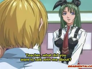 Bystiga hentai skol blir körd av henne läraren