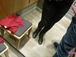 Changing room quickie fuck - real public.
