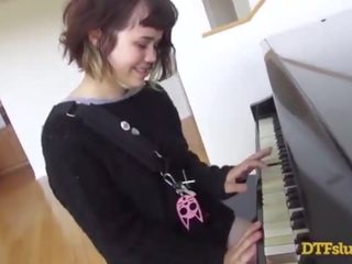 YHIVI shows OFF PIANO SKILLS FOLLOWED BY ROUGH dirty movie AND CUM OVER HER FACE! - Featuring: Yhivi / James Deen