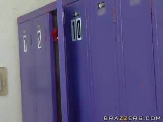 Sexy big titted blonde gets nailed in the locker room