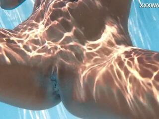 Excellent Venezuelan femme fatale in Bare and Bold Poolside Swim Session