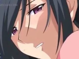 Sexy anime kindje krijgen nat kut rubbed van haar terug