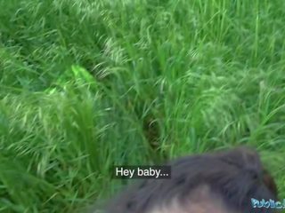 Public Agent enchanting Spanish beauty fucked in a field for cash