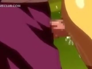 Saldus 3d anime raudonplaukiai gauna karštas kūnas pripildytas su sperma