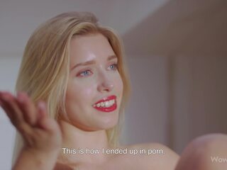 WOWGIRLS delightful blonde sweetheart Freya Mayer telling us a bit about herself and masturbating