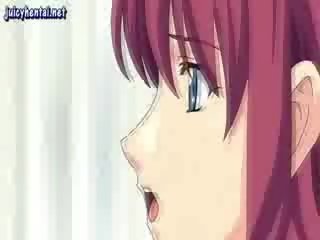 Lovely anime babe with big tits gets her cunt screwed