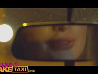 Female Fake Taxi Busty blondes splendid lesbian back seat taxi fuck session
