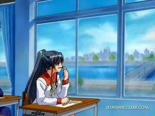 Drovus anime mergaitė dulkinimasis bybis į burna ir pyzda gauna crampie