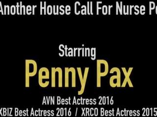Excellent Busty Latex Nurse Penny Pax Cures Hard Cock-itus by Milking a Dick!