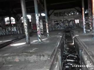 She gets boned by Jason in an abandoned railway area! stevenshame.dating porn vids