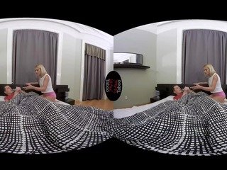 VIRTUAL TABOO - Spying Of Young Blonde Stepsis Turns Into Hard Fucking