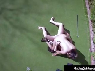 Meximilf Gabby Quinteros magnificent Fucked on Golf Green.