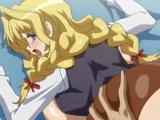 Busty anime blonde taking fat dick in tight