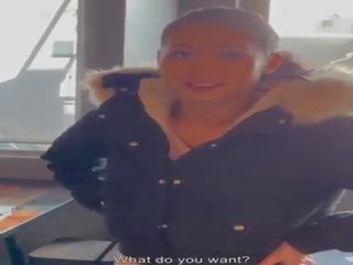 Good xxx video in the restaurant with busty Asian French Mailyne