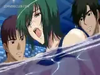 Trys ištvirkęs smeigės dulkinimasis a miela anime pagal vanduo