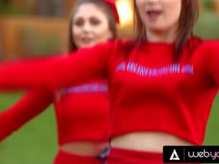 Ariana marie frangia suo rude cheerleader squadra capitano con dakota skye e loro nuovo aggiunta x nominale video vids