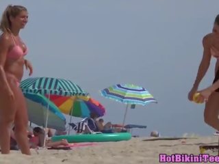 Flirty Fit Blonde Teen Big Ass Spycam voyeur Beach