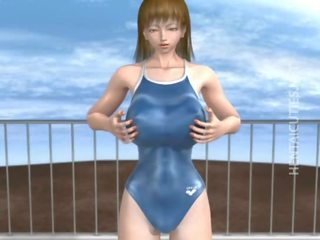 3D hentai whore take dick at poolside
