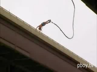 Three amazingly sexy American playboy models go Nude bungee jumping
